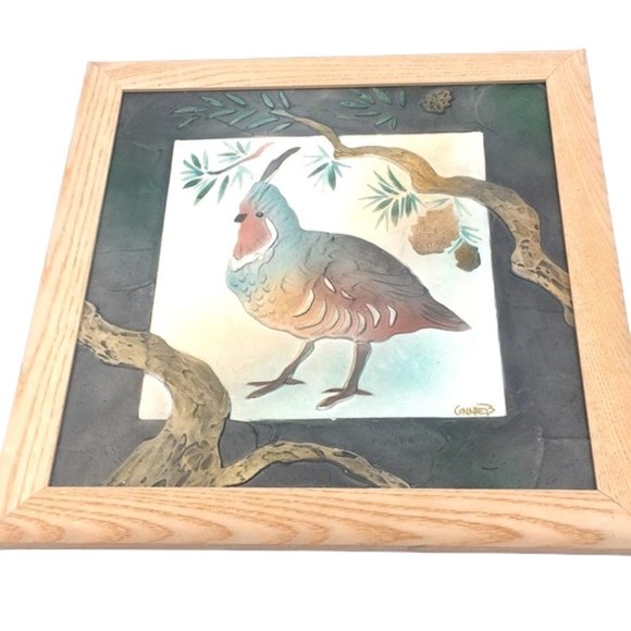 Vintage 🐦 Framed Quail Bird 3D Picture - Picture 3 of 8
